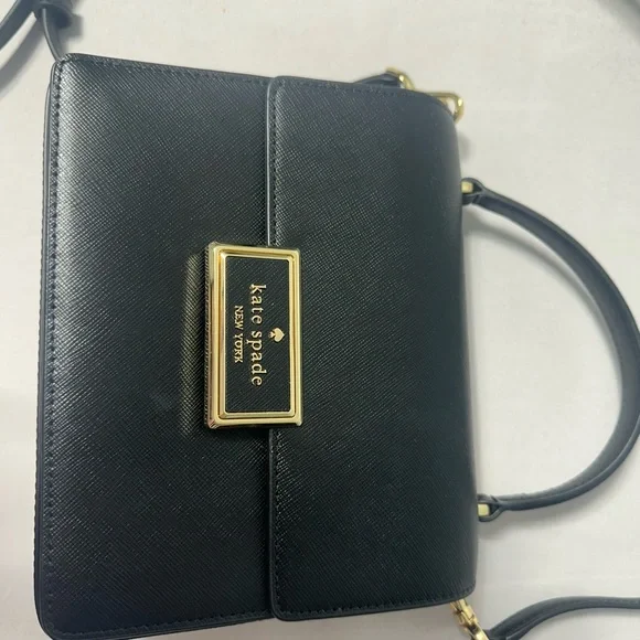 Kate Spade Black Crossbody Bag with Gold Accents - Picture 4 of 11
